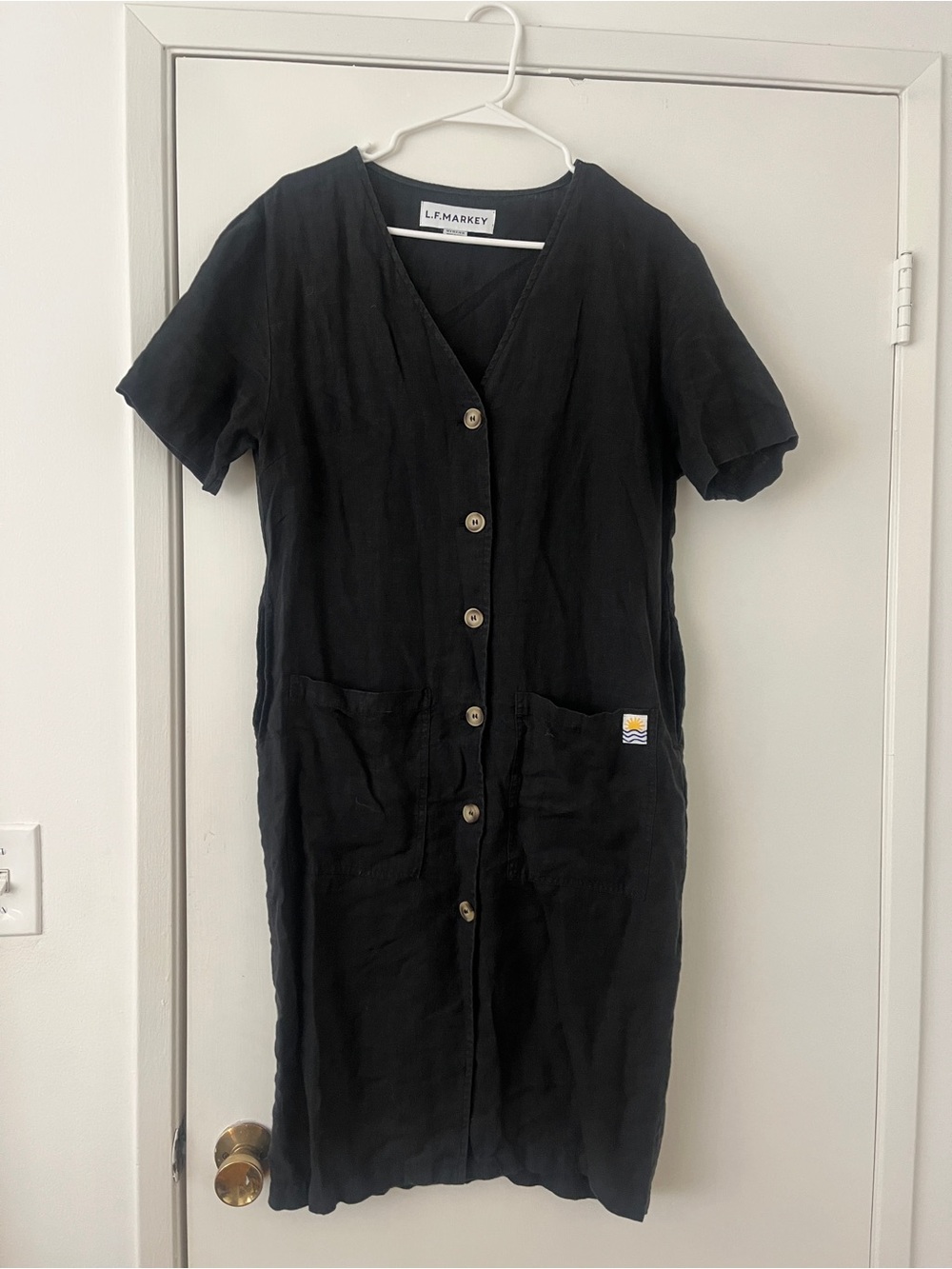LF Markey Black Button-Front Women’s Dress